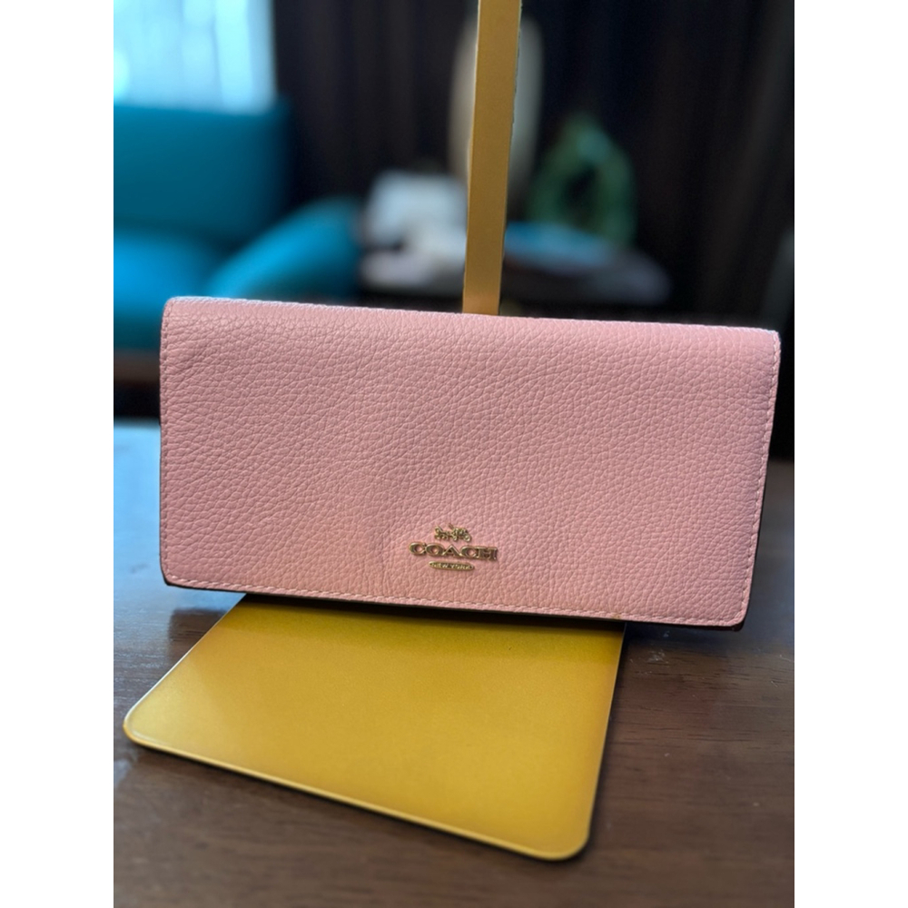 Coach Pink Leather Continental Wallet